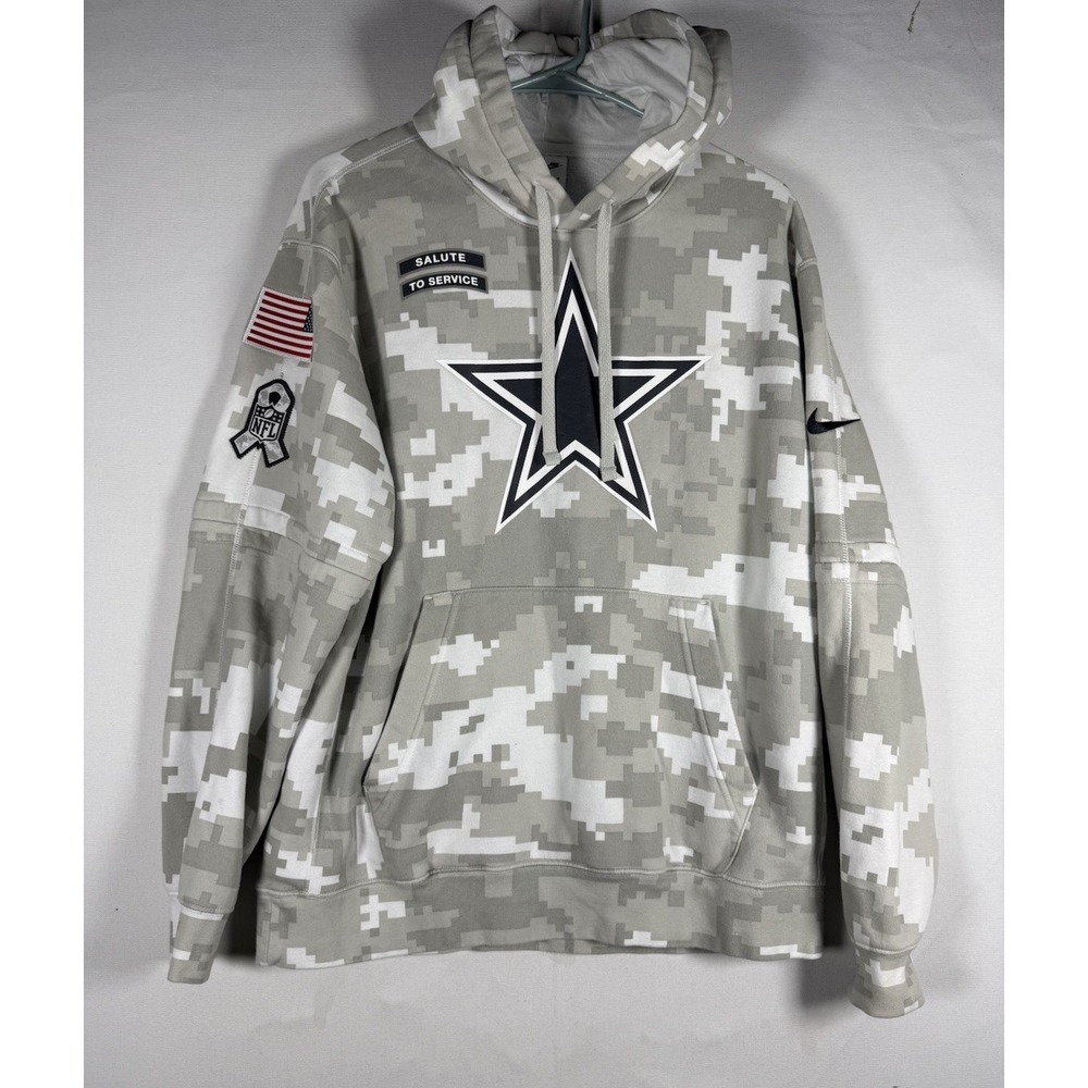 Nike Dallas Cowboys Hoodie Camo Medium Military Salute to Service NFL On Field